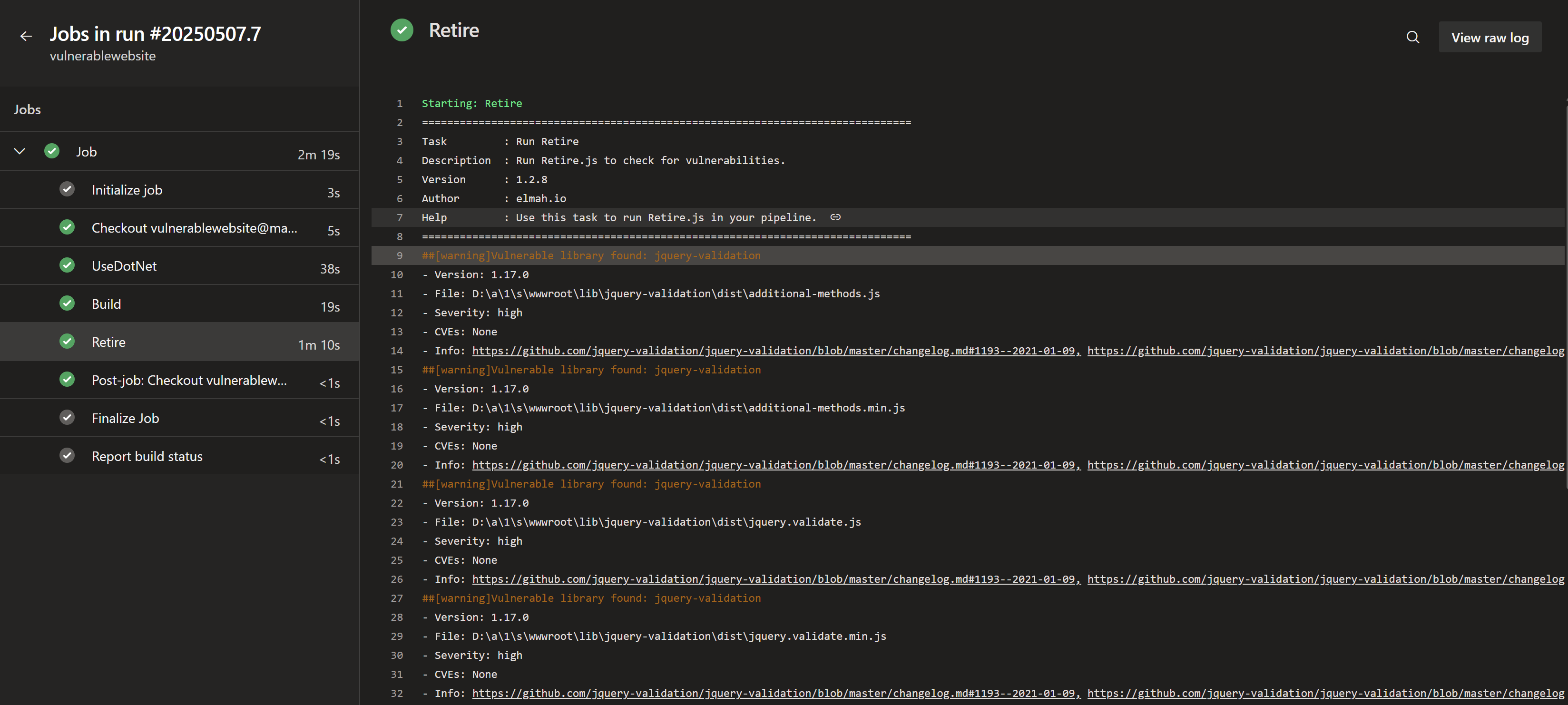 Build output on Azure DevOps