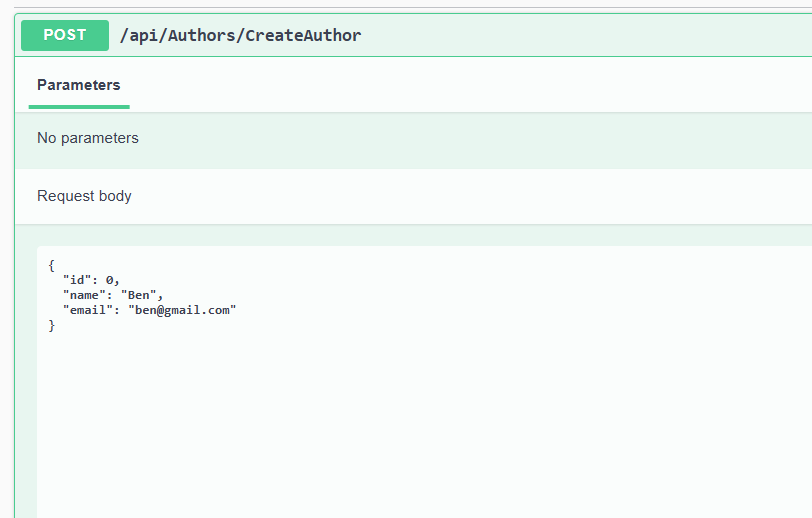 CreateAuthor endpoint