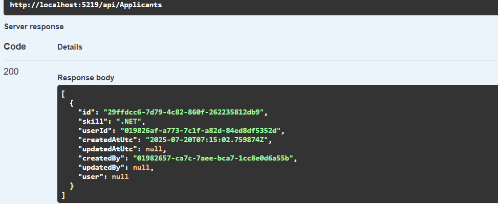 Get applicants response