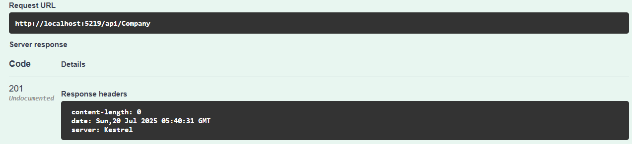 Create company response