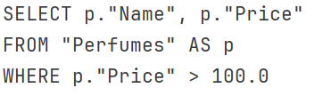 Query with price filter
