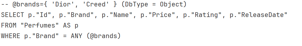 External list filter