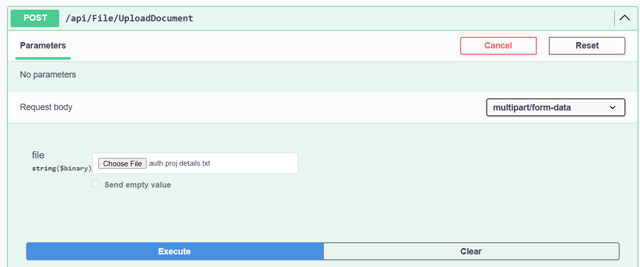 Upload valid document