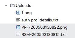 Uploaded files