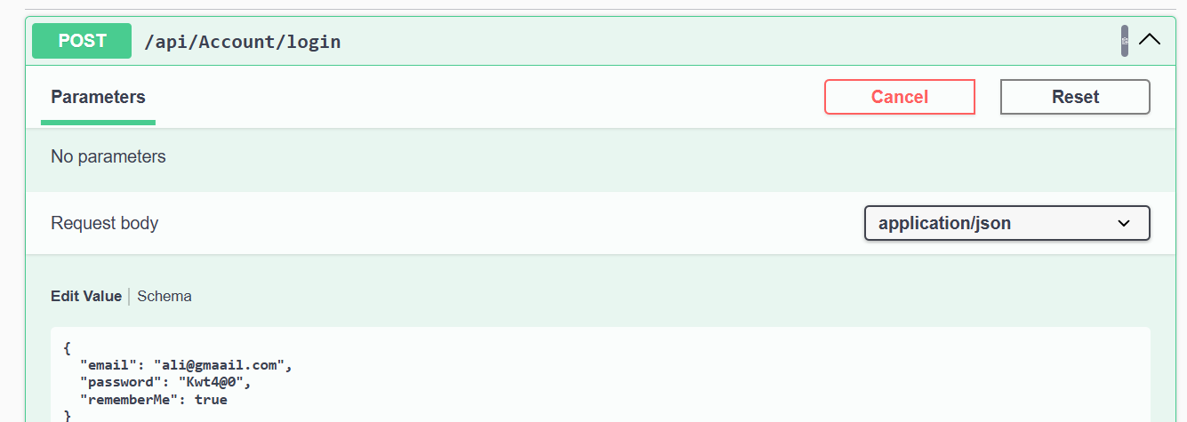 Login request