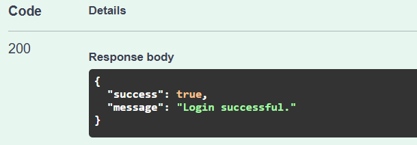 Login response
