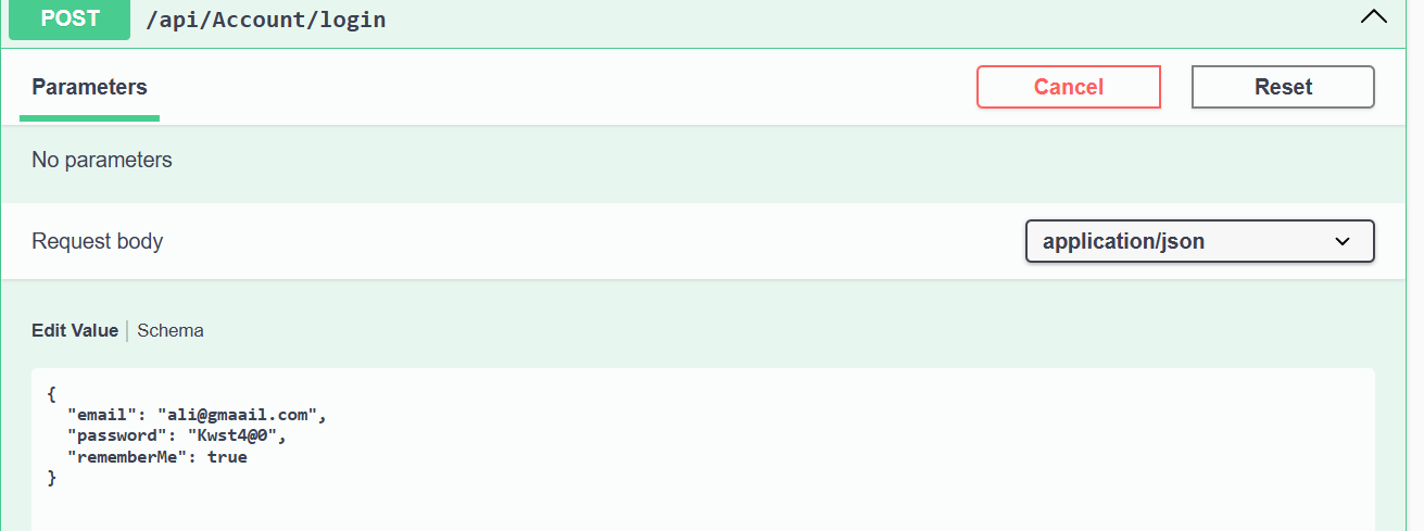 Login request
