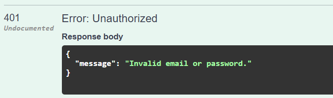 Login response
