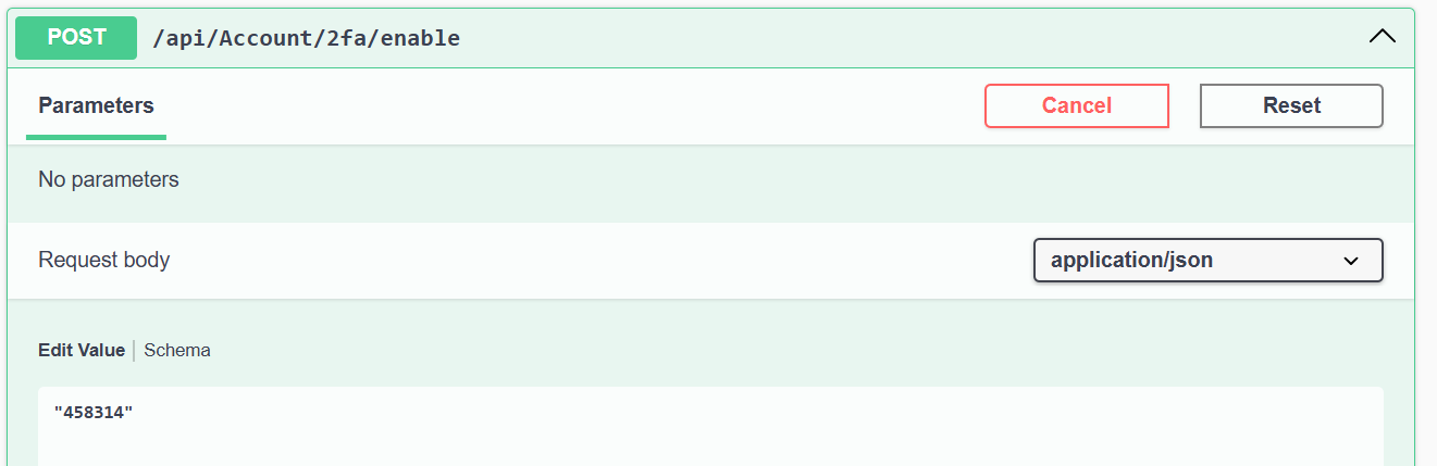 Enable 2FA request