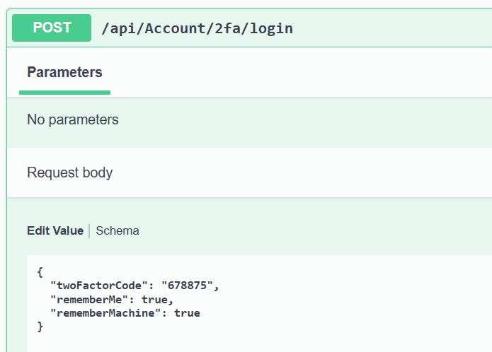 Login request