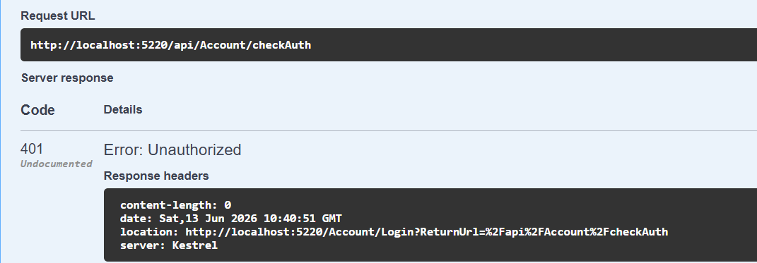 checkAuth response