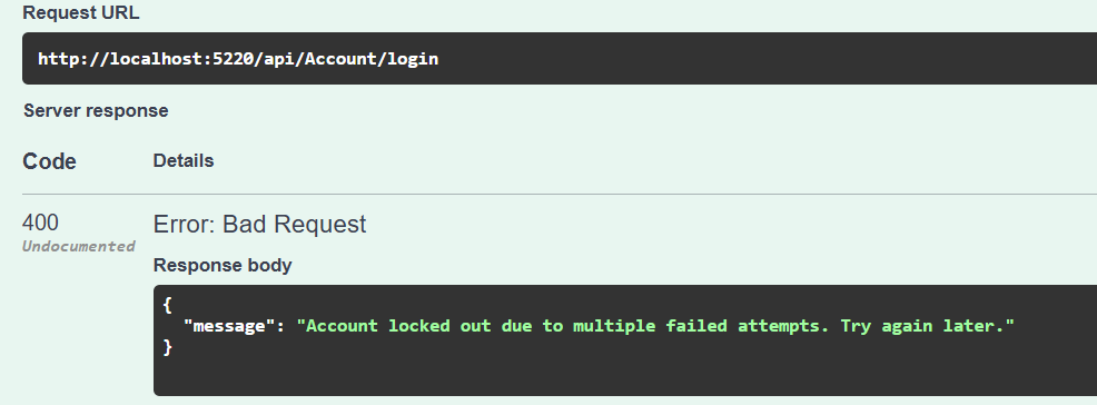 Login response