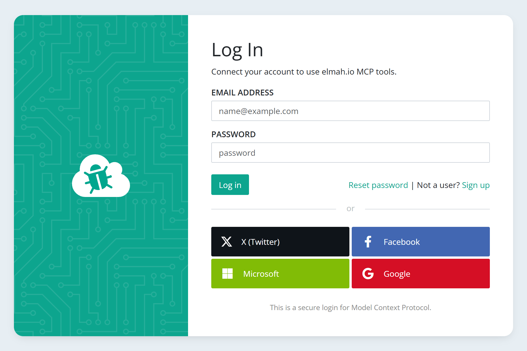 elmah.io login screen