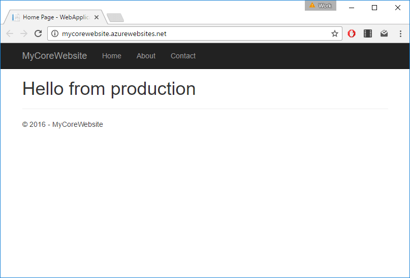 ASP.NET Core hosted on Azure