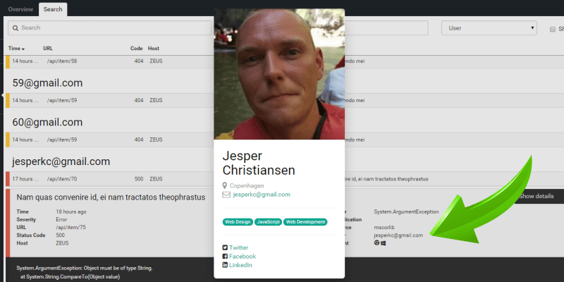 Extended User Details from Search