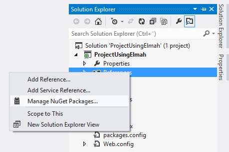 Manage nuget packages