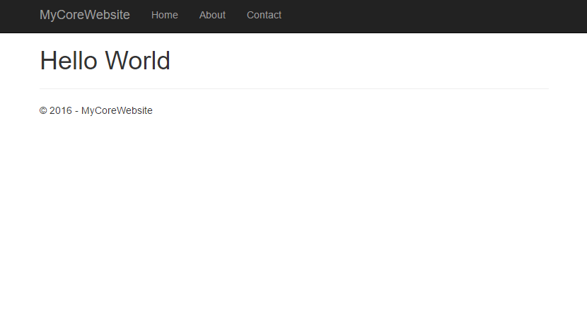 ASP.NET Core website with config variable