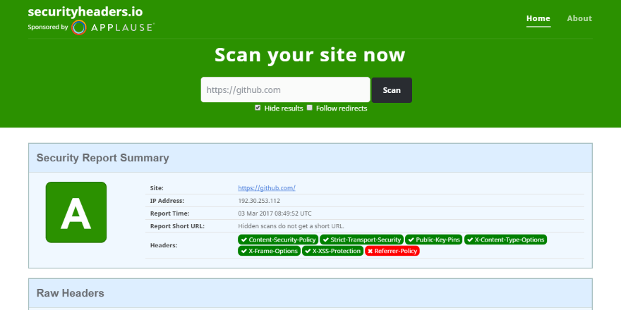 securityheaders.com
