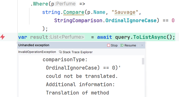 EF Core query translation: Why does some LINQ never become SQL?