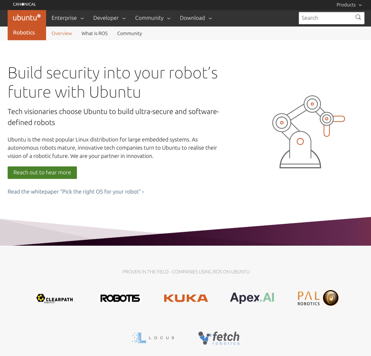 A screenshot of the web page in question