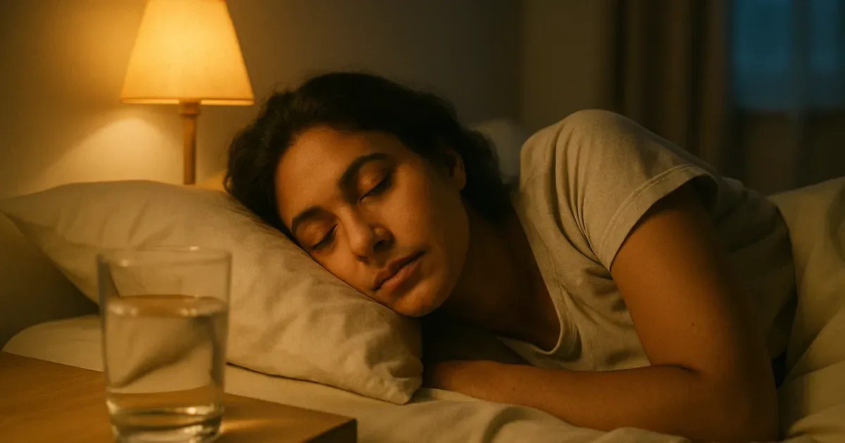 Person sleeping in a well-lit bedroom representing sleep and hydration as oral microbiome regulators