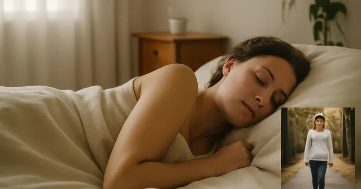 Person sleeping well and walking outdoors to reduce chronic inflammation alongside an anti-inflammatory diet