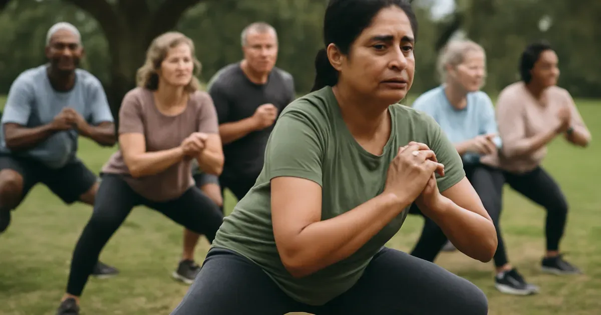 Active adults over 50 exercising outdoors representing hormone optimisation and healthspan