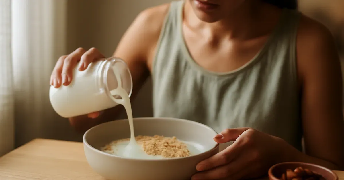 Ectomorph preparing prebiotic and probiotic foods to support gut health and muscle gain