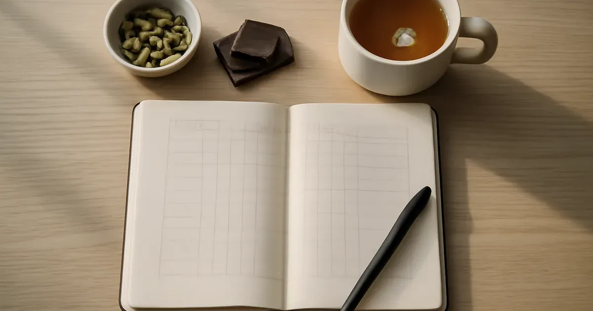 Period tracking journal with gut-healthy snacks to support cycle syncing and gut health