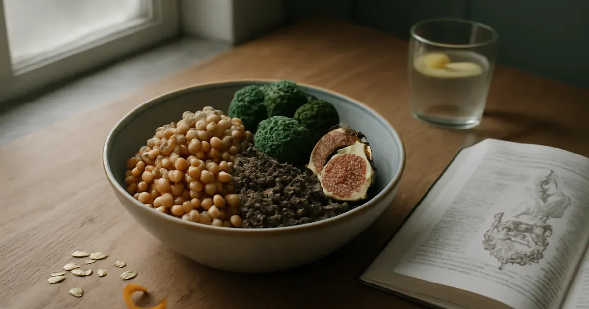 High-fibre foods on a kitchen counter representing gut health tips from a gastroenterologist