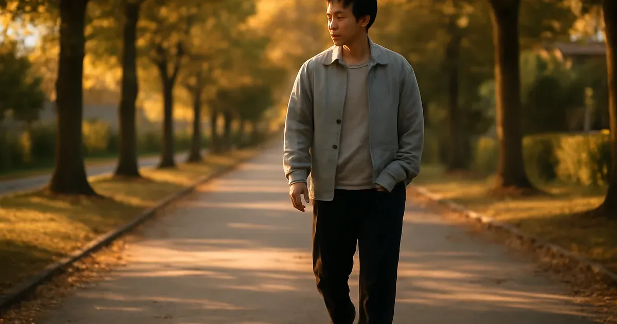 Person walking outdoors to support blood sugar balance and natural GLP-1 metabolism