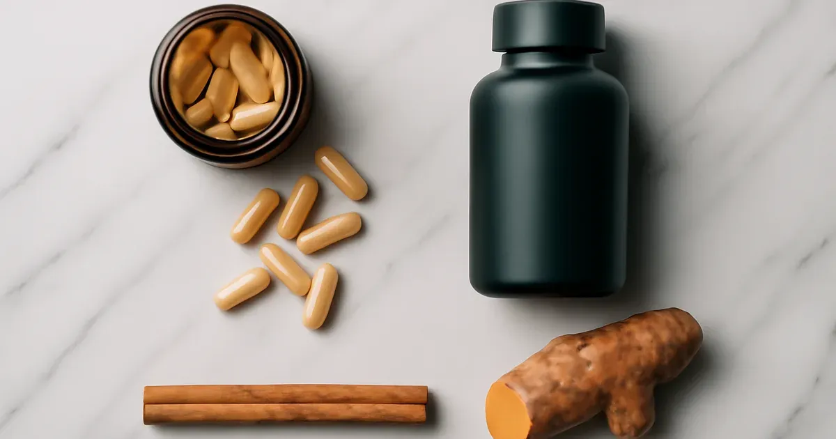 Natural supplements including berberine, green tea EGCG, and turmeric that may support GLP-1 gut health