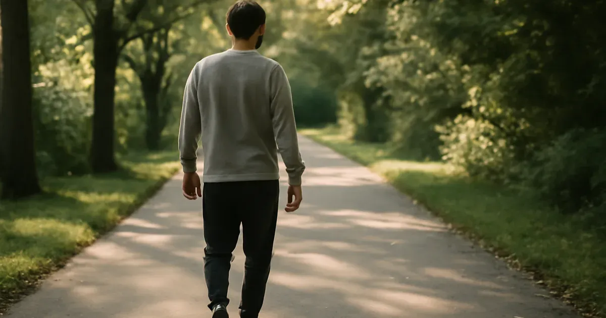 Person walking outdoors after a meal to support GLP-1 activity and blood sugar regulation naturally