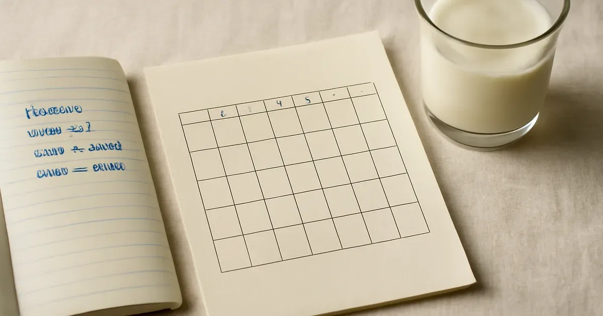 Meditation habit tracker and gut health diary showing consistent daily practice for improving microbiome health in the UK