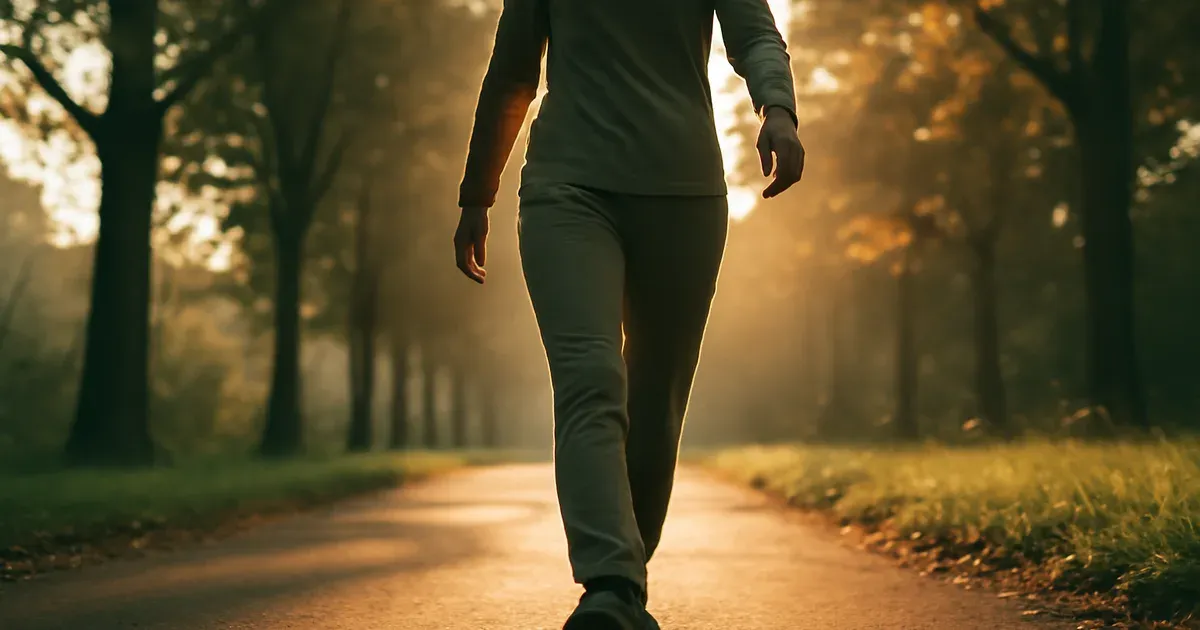 Person walking outdoors as part of an exercise routine to increase GLP-1 naturally and support gut health