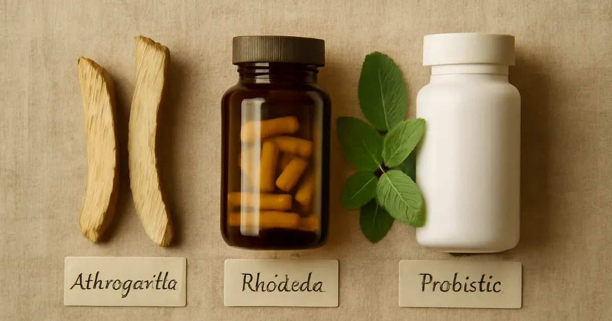 Adaptogens and probiotics for cortisol and gut health support in women over 40