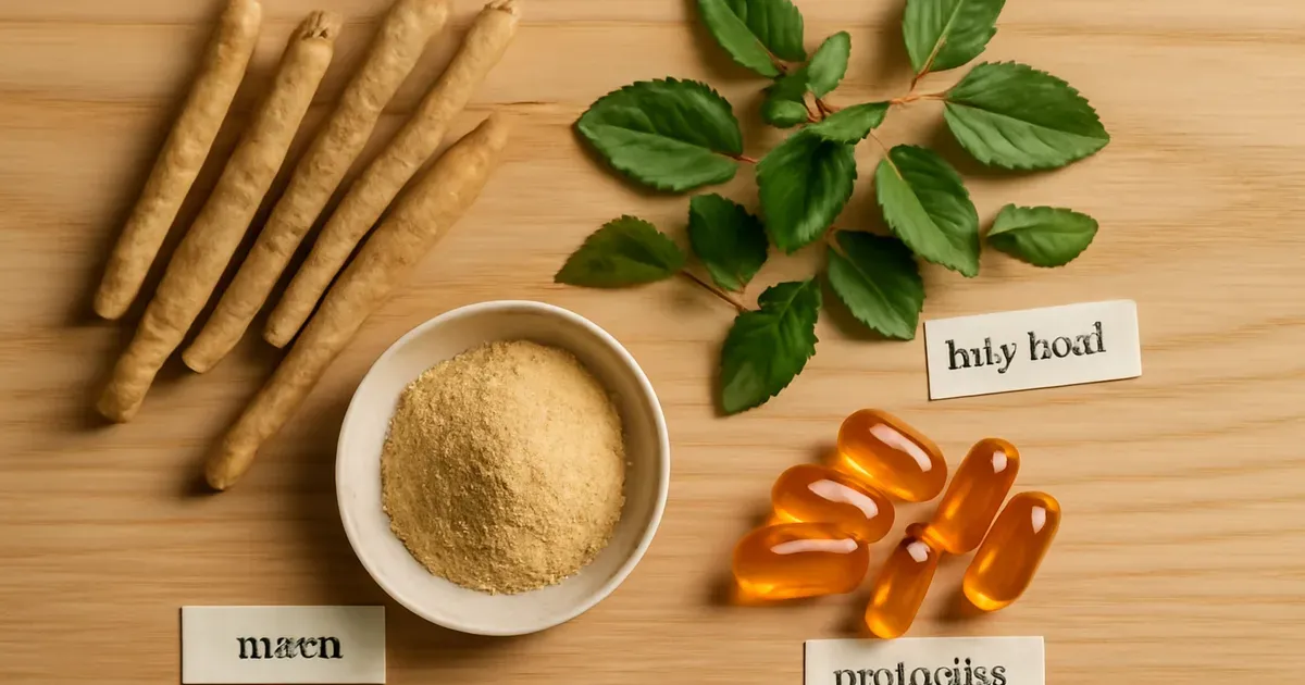 Adaptogenic herbs ashwagandha rhodiola and probiotic supplements for cortisol and gut health support