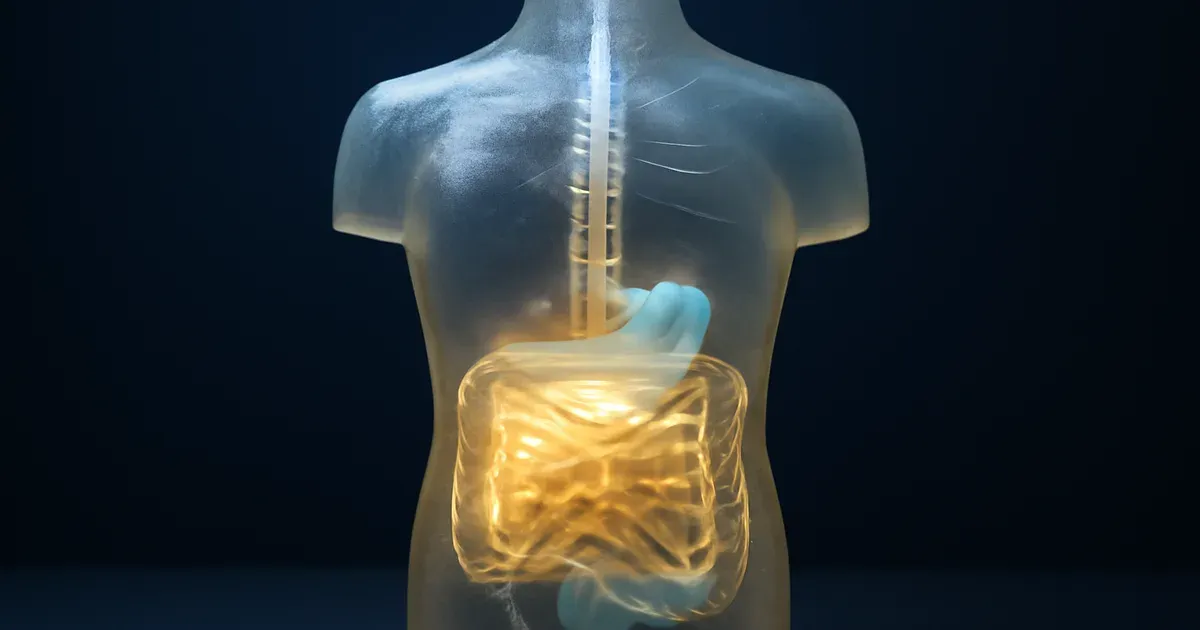 Illustration of the gut-brain axis connecting digestive health to hormonal balance and belly fat regulation