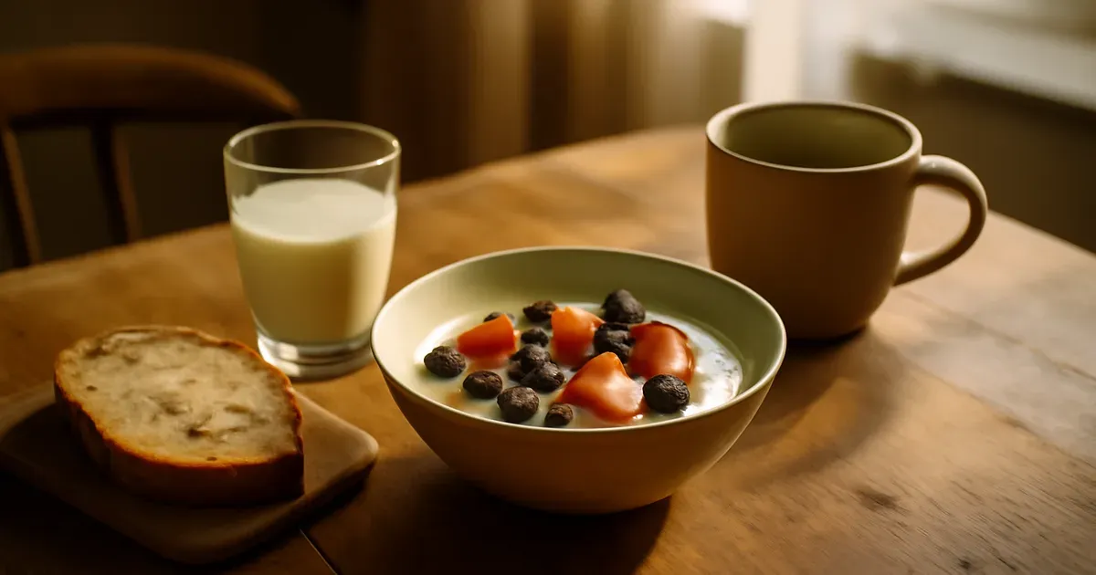 UK kitchen table with yogurt, kefir, sourdough bread and green tea supporting gut health and oral microbiome
