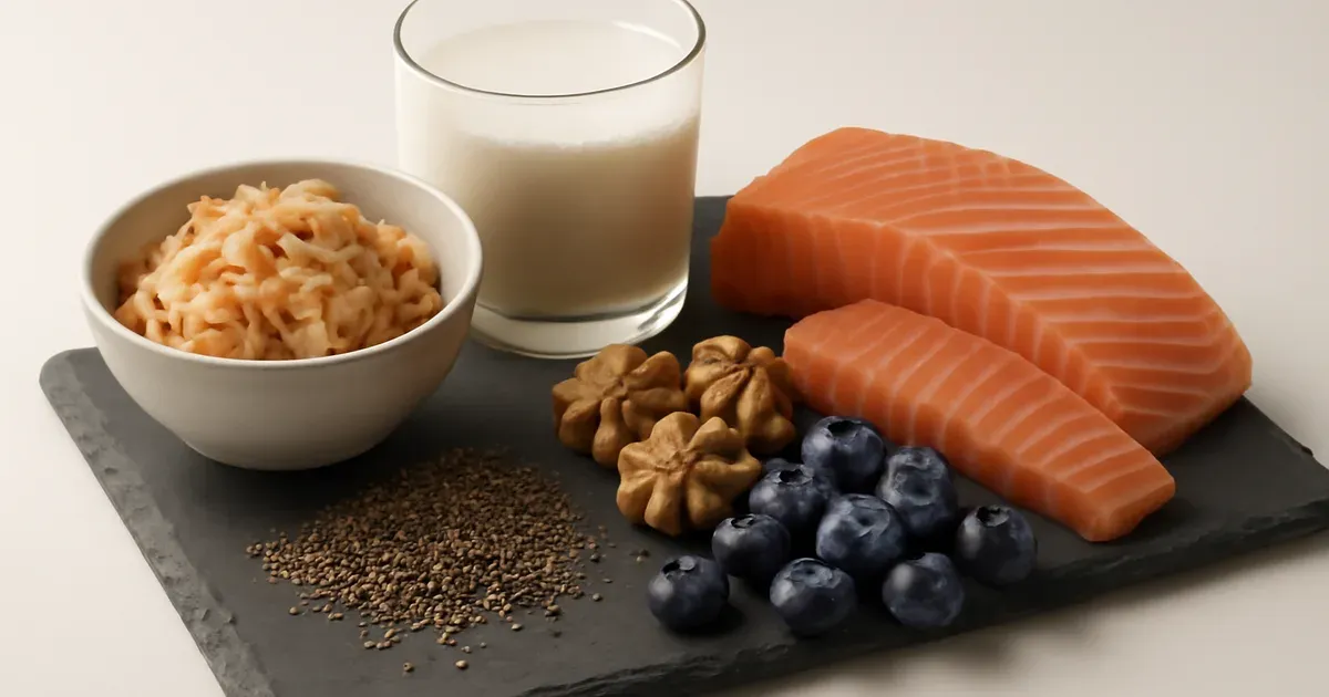 Fermented foods, omega-3s, and fiber-rich ingredients that support gut microbiome diversity and weight loss after 40