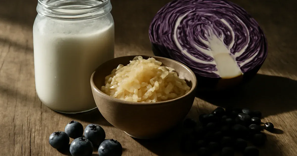 Fermented foods and fibre-rich plants that support gut microbiome diversity and weight loss over 40