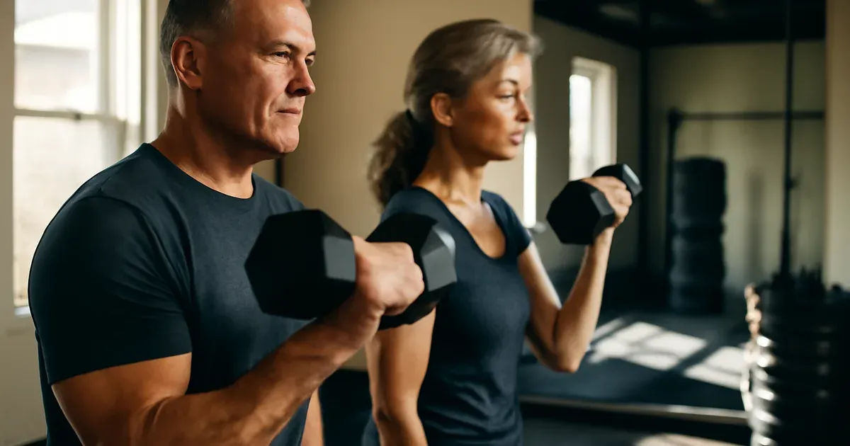 Adults over 40 strength training to preserve muscle mass and support metabolism and weight loss