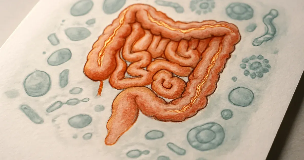 Stylised diagram of the human gut microbiome showing L-cells and GLP-1 production relevant to UK microbiome research