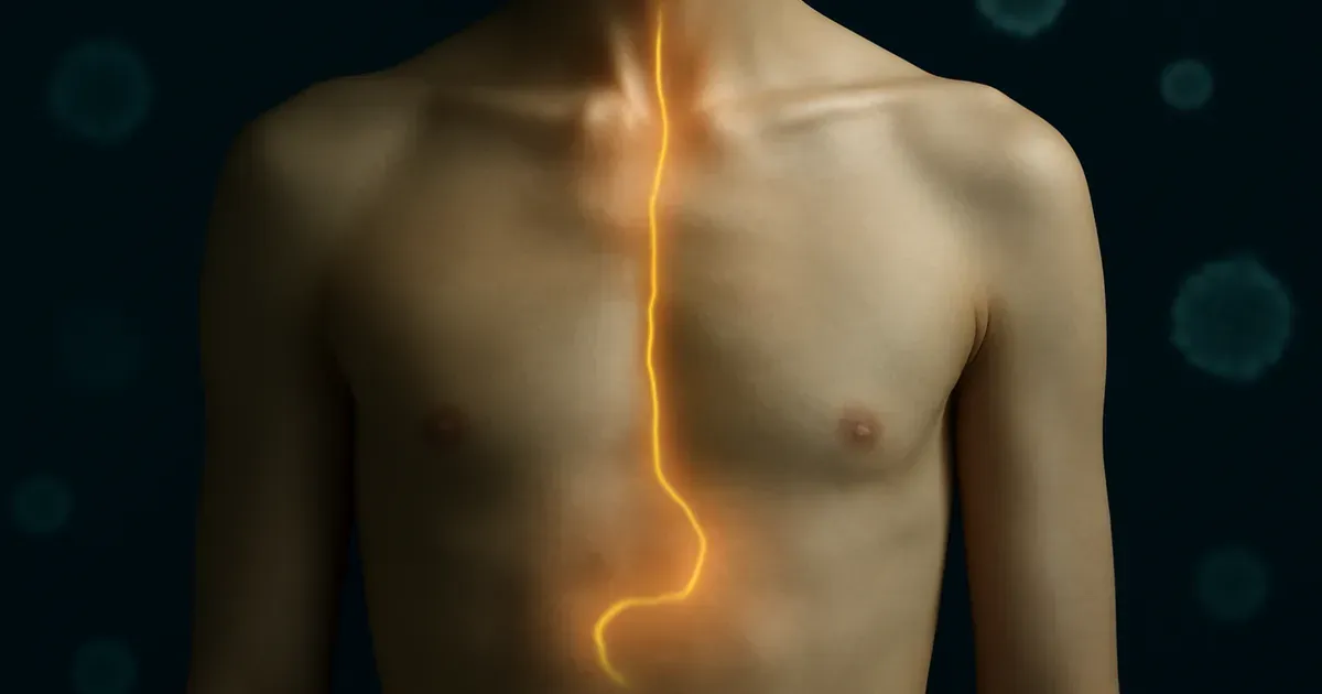 Diagram illustrating the gut-brain connection showing neural pathway between gut and brain in a human silhouette