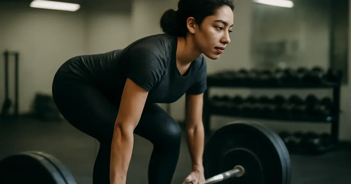 Ectomorph performing a barbell deadlift in a UK gym as part of a compound exercise muscle-building programme