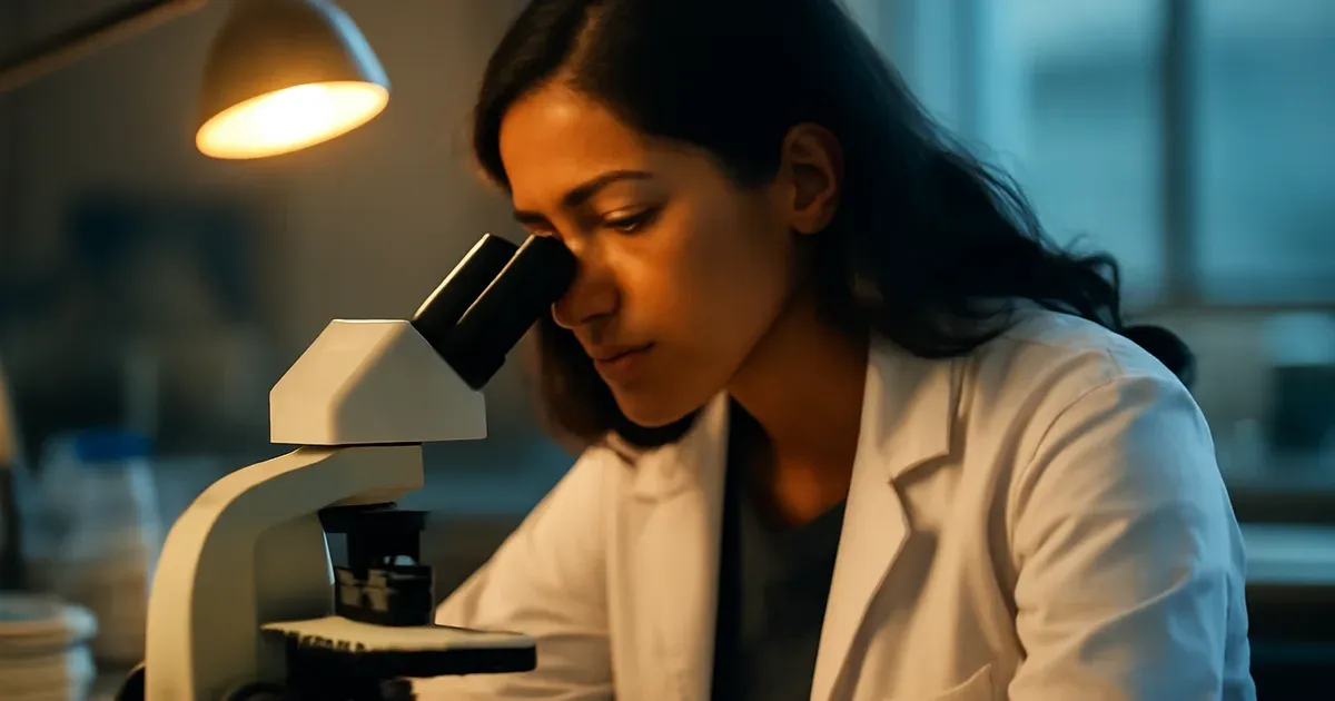 UK scientist examining gut microbiome samples in a laboratory, representing UK microbiome research into the gut-brain connection