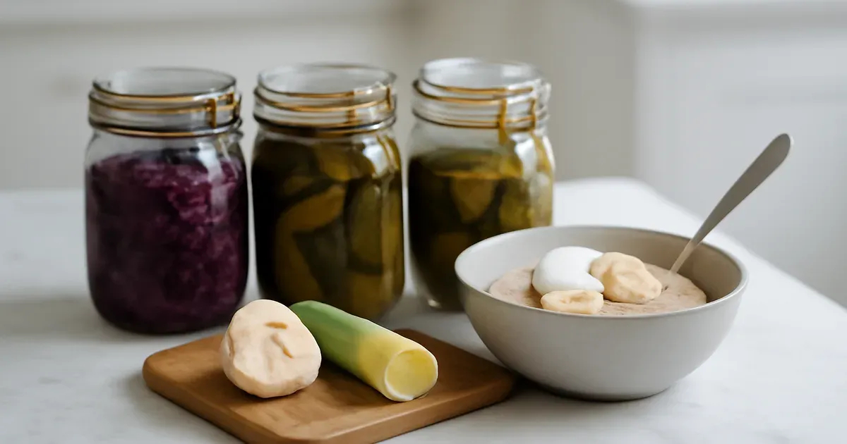 Fermented foods and prebiotic vegetables for improving gut health naturally in the UK
