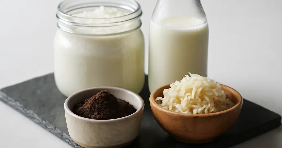 Probiotic-rich fermented foods including live yoghurt, kefir and sauerkraut for gut health UK