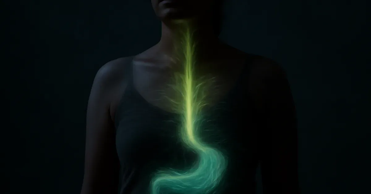 Illustration of the gut-brain connection showing neural pathways linking the digestive system and the brain