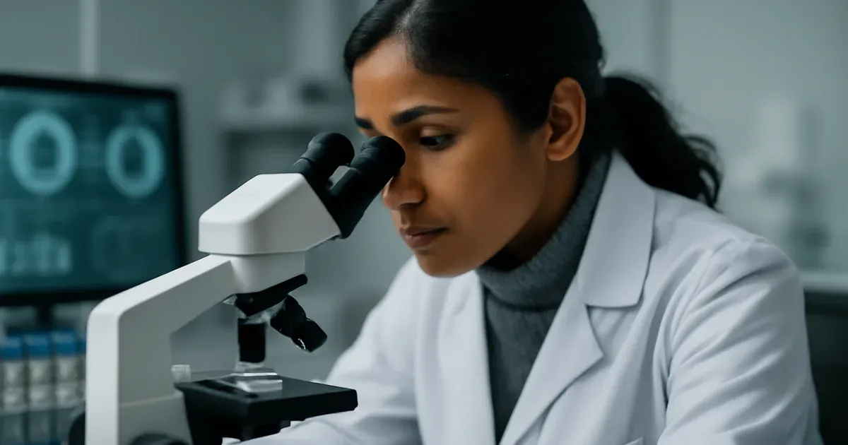 UK scientist examining microbiome samples in a laboratory as part of UK microbiome research into gut-brain connection